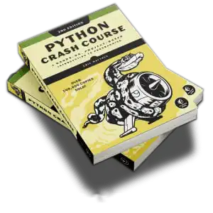Two printed copies of the book, 'Python Crash Course 2e', lying on a surface